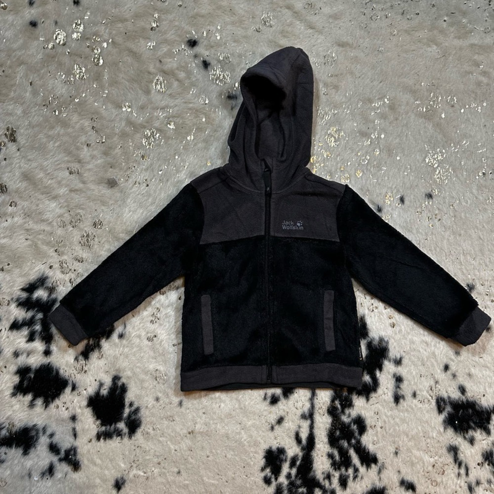 Jack Wolfskin Youth Full Zip Hooded Plush Fleece Jacket Size 6